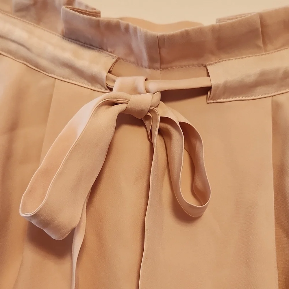Ramy Brook Cream Silk Paperbag Shorts Sz 8